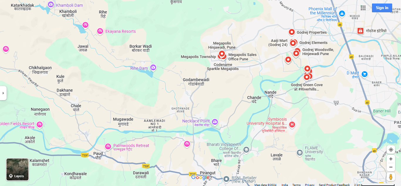 Godrej Evergreen Square Location Map