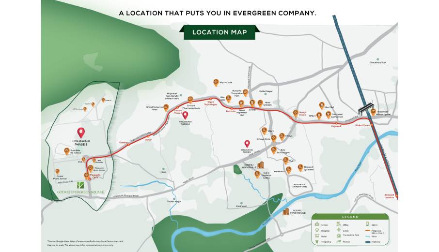 Godrej Evergreen Location Map