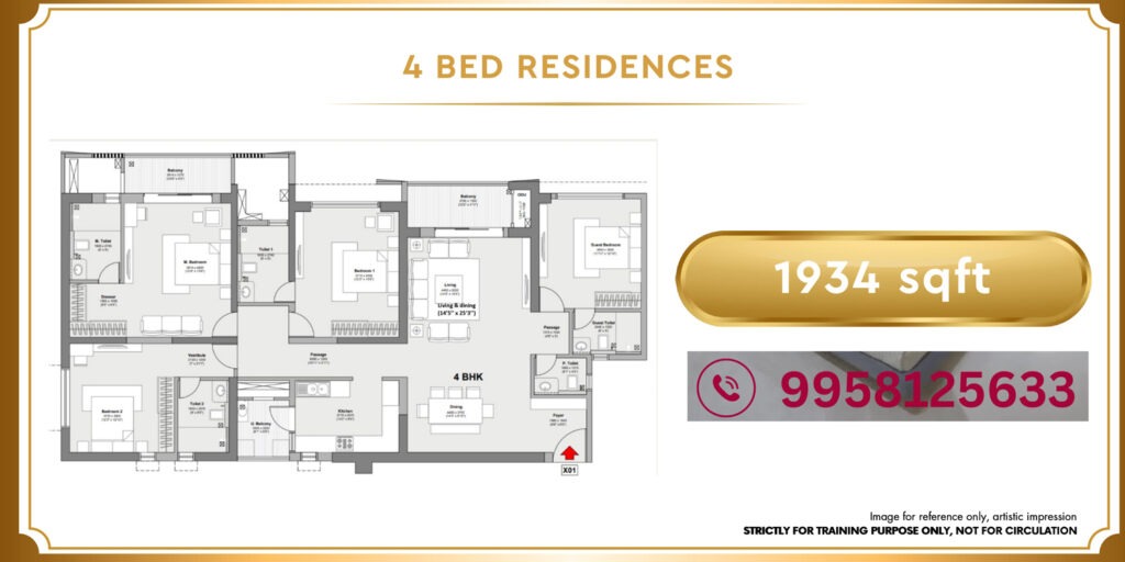Godrej elaris 4 bhk floor plan 1930 sq ft
