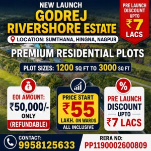Godrej rivershore estate banner nagpur plot for sale new price